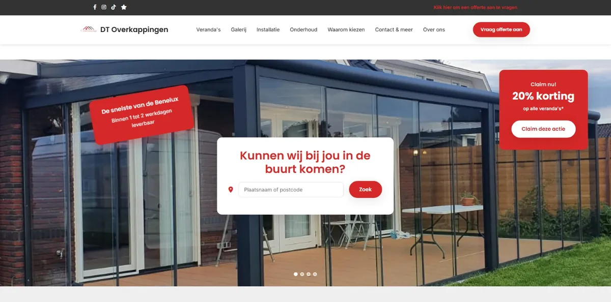 Website van DT Overkappingen